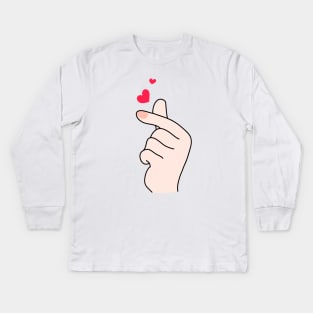 Finger heart 2 Kids Long Sleeve T-Shirt